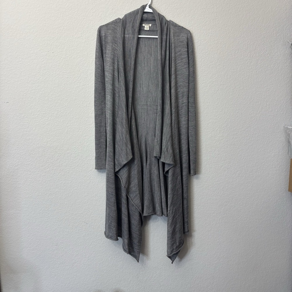 Neiman Marcus Waterfall Gray Cardigan Merino Wool Blend Women's Size Medium M